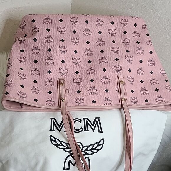 💯Authentic MCM Visetos Pink Tote Bag with Pouch 🍀 - Picture 13 of 16